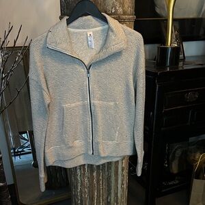 90 Degrees Gray Zip-Up Sweater